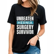 Womens Hernia Surgery Recovery Get Well Gift T-Shirt Black
