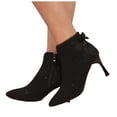 thumbnail image 1 of Womens High Heels Dress Boots for Ladies Bride Wedding Bow Fashion Pointed Toe Stiletto Pumps Dressy Short Ankle Booties Party Favor, 1 of 6