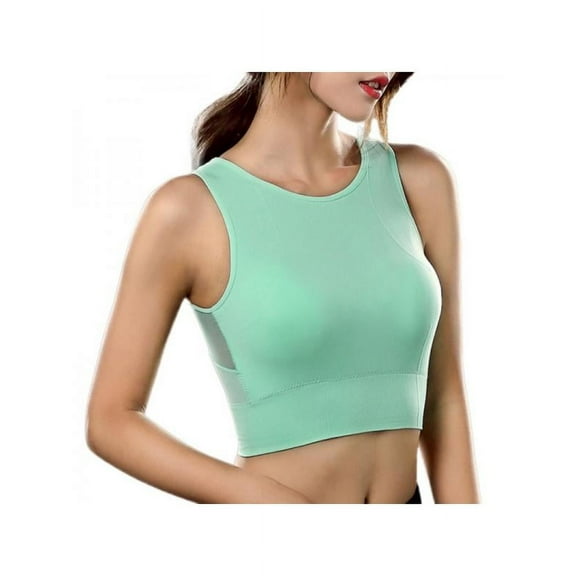 Womens High Impact Sports Bras Longline Sports Bra Racerback Crop Top Running Bra Workout Running Crop Tops Longline Yoga Bra