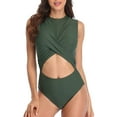 thumbnail image 1 of ATTRACO Womens Monokini Swimsuit High Neck Criss Cross Front One Piece Swimsuit Sexy Cut Out Backless Monokinis Swimwear Bathing Suits, 1 of 6