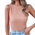 thumbnail image 1 of Womens High Neck Tank Top 2025 Summer Casual Ribbed Knit Slim Fitted Basic Textured Sleeveless Shirts Tops for Women Loose Muscle Tee Women Athletic Tops Girls Top Women Big Tops for Women 3, 1 of 7