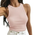 thumbnail image 1 of Womens High Neck Tank Tops, Sleeveless Shirts for Women Summer Casual Cropped Slimming Fit Ribbed Tanks Blouses, 1 of 5