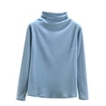 thumbnail image 1 of Womens High Neck Undershirt Long Sleeve Fleece-lined Base Layer Stretch Tee, 1 of 5