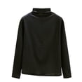 thumbnail image 1 of Womens High Neck Undershirt Long Sleeve Fleece-lined Base Layer Stretch Tee, 1 of 5