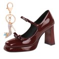 thumbnail image 1 of Womens High Platform Heels 9CM Pump Patent leather Bow Wedding Dress Shoes, 1 of 5