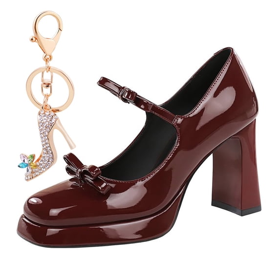 Womens High Platform Heels 9CM Pump Patent leather Bow Wedding Dress Shoes
