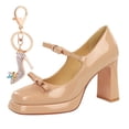 thumbnail image 1 of Womens High Platform Heels 9CM Pump Patent leather Bow Wedding Dress Shoes, 1 of 6