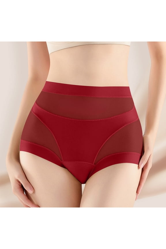 Womens High Rise Tummy Control Smoother Briefs Seamless Underwear Cool Breathable Tummy Control Panties