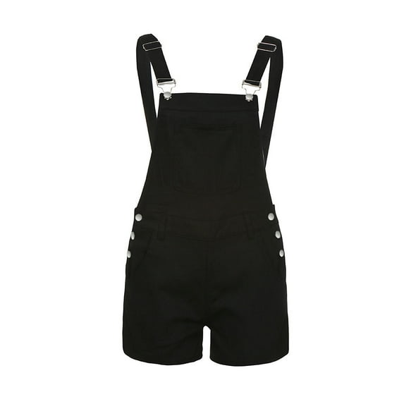 Womens High Roller Shortall Denim Romper Casual Sleeveless Loose Jeans Overalls Shorts Jumpsuits with Pockets