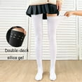thumbnail image 1 of Womens High Socks Opaque Thigh High Stockings Thigts Hosiery With Silicone Vintage Stockings for Women Fishnet Leggings with Lace Top Colorful Tights for Women Champagne Color Pantyhose Old School, 1 of 7