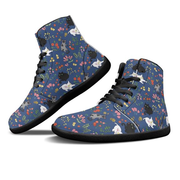 Womens High Top Sneakers PU Leather Running Shoes Non Slip Walking Athletic Tennis Shoes for Women Ankle Boots