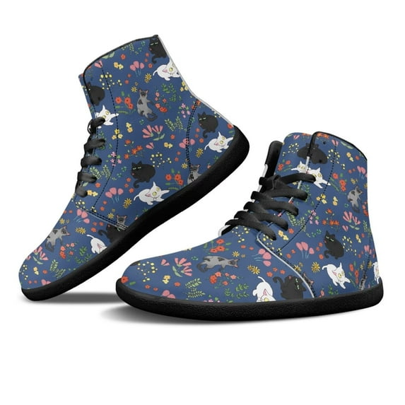 Womens High Top Sneakers PU Leather Running Shoes Non Slip Walking Athletic Tennis Shoes for Women Ankle Boots