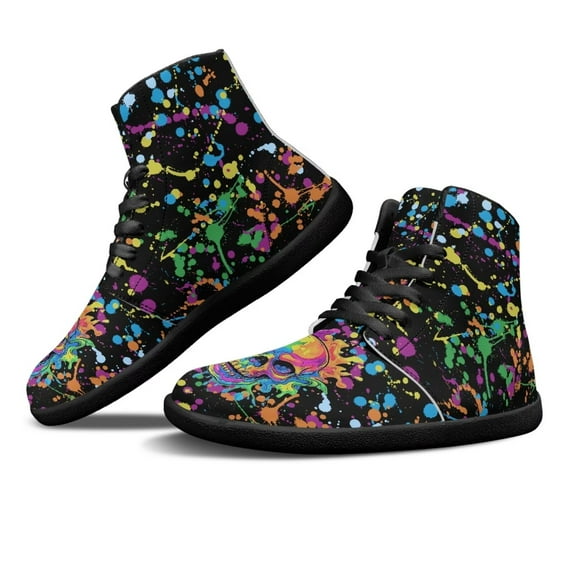 Womens High Top Sneakers PU Leather Running Shoes Non Slip Walking Athletic Tennis Shoes for Women Ankle Boots