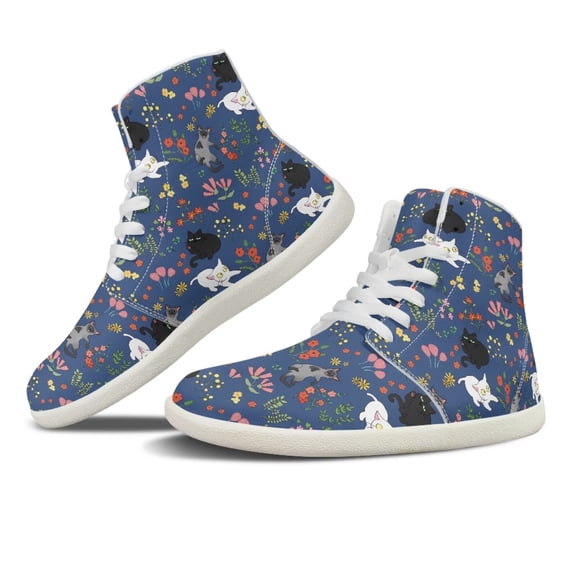 Womens High Top Sneakers PU Leather Running Shoes Non Slip Walking Athletic Tennis Shoes for Women Ankle Boots