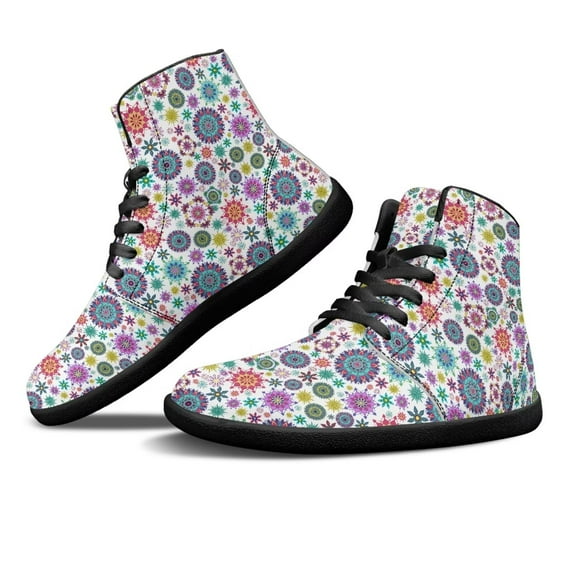 Womens High Top Sneakers PU Leather Running Shoes Non Slip Walking Athletic Tennis Shoes for Women Ankle Boots