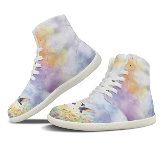 Womens High Top Sneakers PU Leather Running Shoes Non Slip Walking Athletic Tennis Shoes for Women Ankle Boots