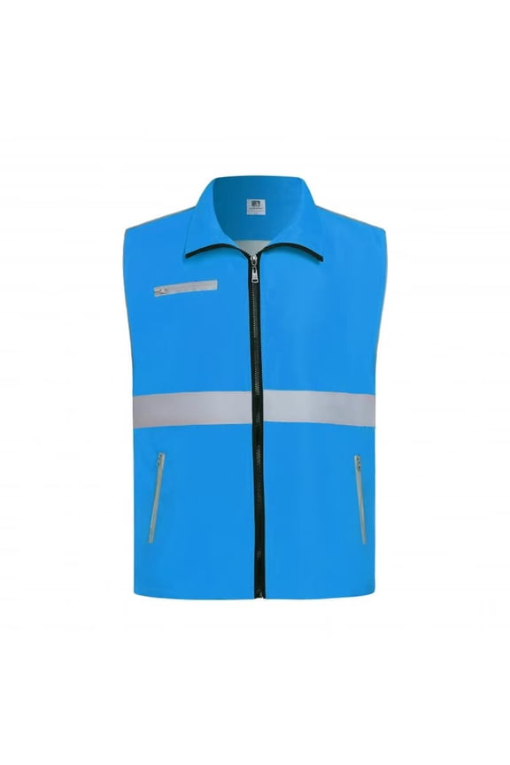 Womens High Visibility Zipper Front Safety Vest Reflective Waistcoat Workwear Sleeveless Jacket for Outdoor Fishing