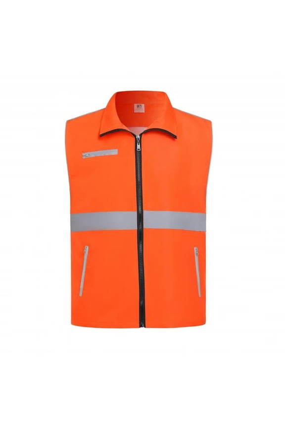 Womens High Visibility Zipper Front Safety Vest Reflective Waistcoat Workwear Sleeveless Jacket for Outdoor Fishing