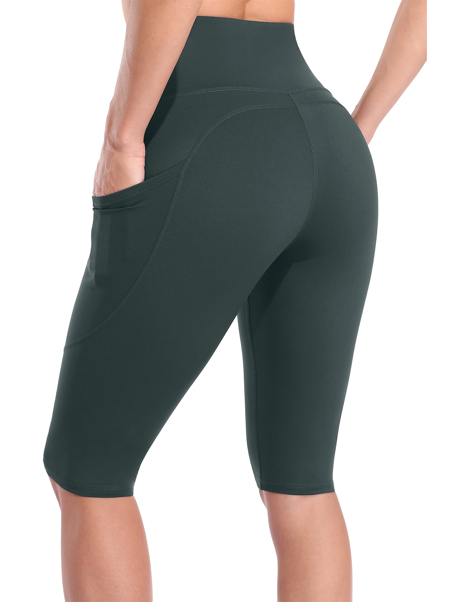 Womens High Waist Biker Shorts with Pockets Workout Running Short