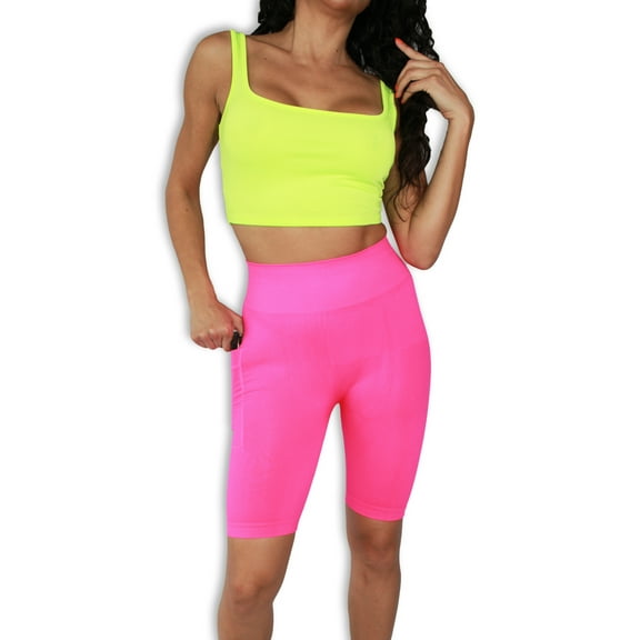 Womens High Waist Bright Blue and Pink Leopard Print Seamless Leggings Athletic Pants 80s Costume (US, Alpha, Large, Regular, Regular, Standard, Neon Blue and Pink)