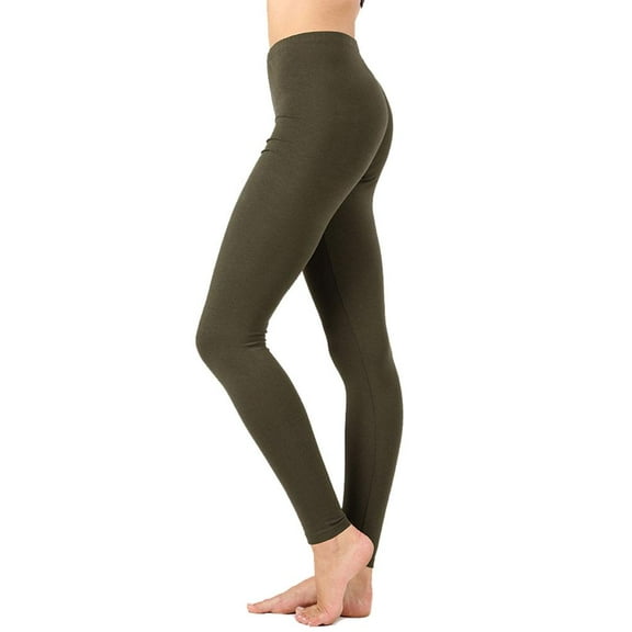 Womens High Waist Cotton Full Length Ankle Leggings