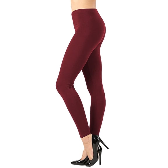 Womens High Waist Cotton Full Length Ankle Leggings