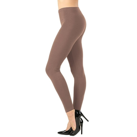 Womens High Waist Cotton Full Length Ankle Leggings