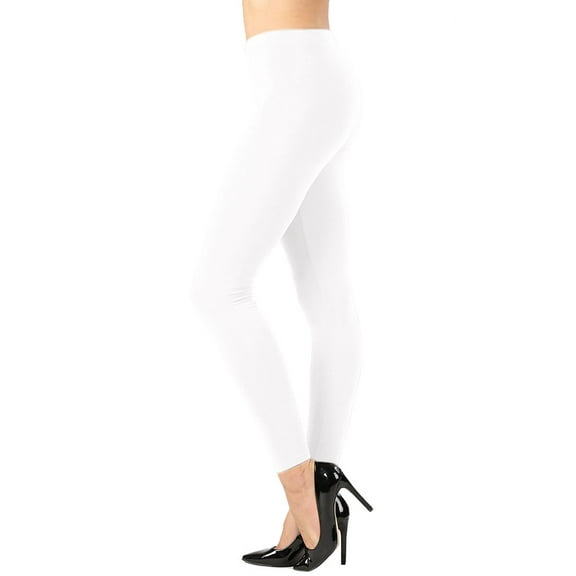 Womens High Waist Cotton Full Length Ankle Leggings