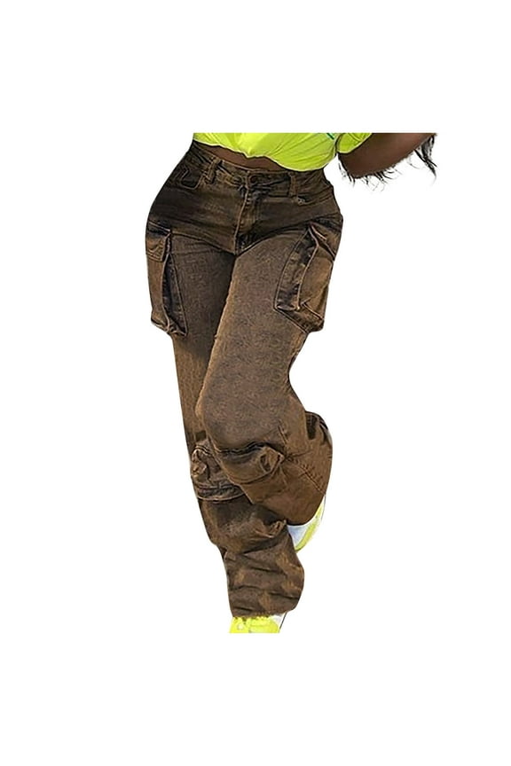 Womens High Waist Denim Jeans Wide Legs Distressed Bootcut Trendy Cargo Skinny Stretch Pants Bell Bottom Flare Jeans