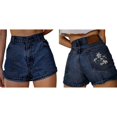 thumbnail image 1 of Womens High Waist Embroidered Denim Shorts B L, 1 of 6