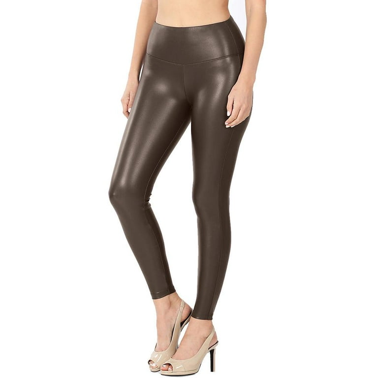Womens High Waist Faux Leather Leggings Tight Pants 