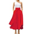 thumbnail image 1 of Womens High Waist Flared Pleated Long Dress Gypsy Maxi Belted Skirt Full Length, 1 of 6