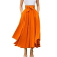 thumbnail image 1 of Womens High Waist Flared Pleated Long Dress Gypsy Maxi Belted Skirt Full Length, 1 of 6