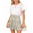 thumbnail image 1 of Womens High Waist Floral Print A Line Short Skirt with Ruffled Hem Elegant Summer Skirt Green Floral M, 1 of 9