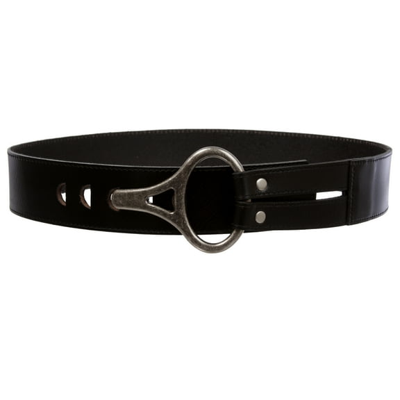 Womens High Waist Genuine Leather Belt With Hook Closure