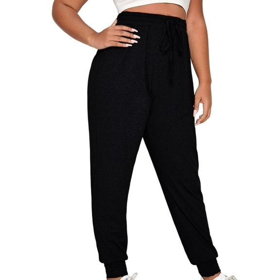 Womens High Waist Jogger Pants Solid Casual Drawstring Cinch Bottom Sweatpants Athletic Gym Running Yoga Pants Trousers Womens Clothes