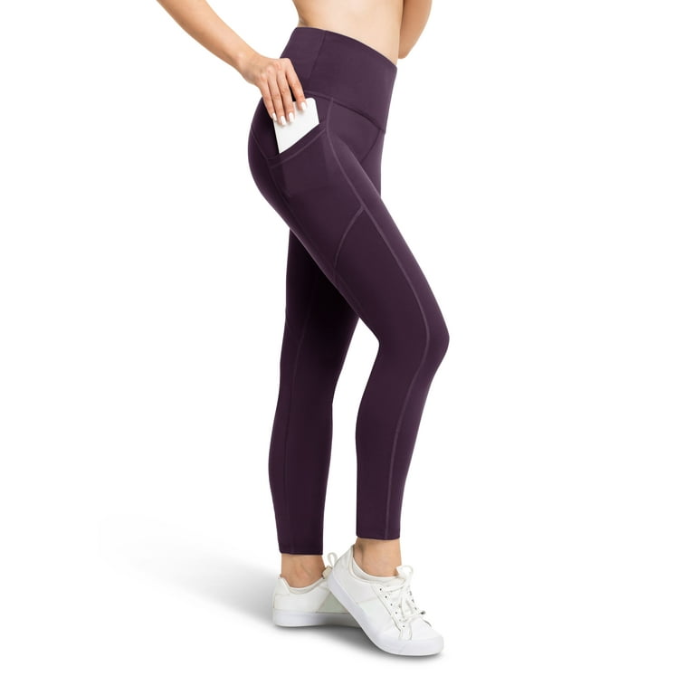 Womens High Waist Leggings with 3 Pockets | Tummy Control Yoga Workout  Pants | 7/8 Length