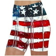 thumbnail image 1 of Womens High Waist Patriotic Biker Shorts 4th of July Workout Outfits for Women Stretch Athletic Short Leggings Red, XXXL, 1 of 5
