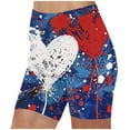 thumbnail image 1 of Womens High Waist Patriotic Running Shorts 4th of July Workout Outfits for Women Stretch Athletic Short Leggings Red, XXXL, 1 of 5