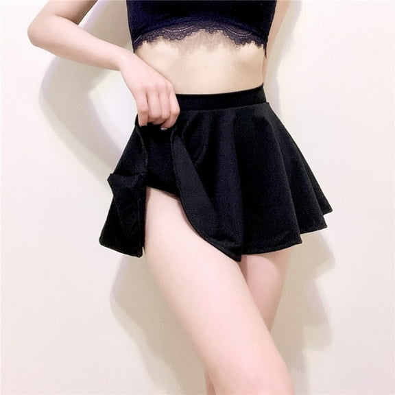Womens High Waist Pleated Casual Skater Skirt Yoga Dance A-line Skirts