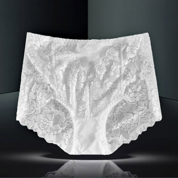 Womens High Waist Plus Size Lace Panties Seamless Lift Lace Briefs Athletic Underwear Women Athletic Panties for Girls Vintage America Shorts for Women No Show Underwear Women Women's Boy Shorts