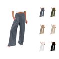 thumbnail image 1 of Womens High Waist Pockets Elastic Waist Solid Loose Pants Casual Long Trousers Women'S Pants Casual, 1 of 7