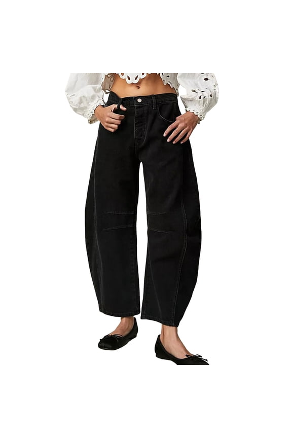 Womens High Waist Print Jogger Pants - Polyester, Elastic Waist, Ruffle Hem, Casual/Work/Yoga, XS-XXXXL