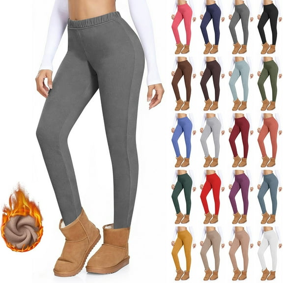 Womens High Waist Running Workout Yoga Leggings Pants for Women Velvet Warm Home Leggings Casual Close Fitting Leggings Long Pants