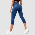 thumbnail image 1 of Womens High Waist Seamless Capri Leggings JIANLAI High Stretch Tummy Control Butt Lifting Workout Capri Pants, Textured Knit Breathable Non‑See‑Through Yoga Capri Leggings, 1 of 3