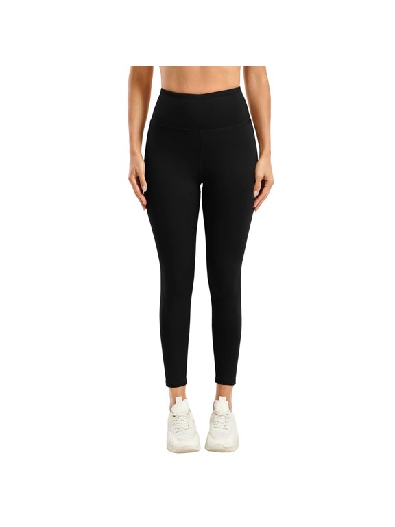 Womens High Waist Seamless Gym Leggings, Squat Proof Stretchable Tight Sports Pants for Yoga Workout Black M