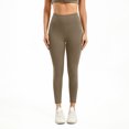 thumbnail image 1 of Womens High Waist Seamless Gym Leggings, Squat Proof Stretchable Tight Sports Pants for Yoga Workout Coffee L, 1 of 5