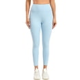 thumbnail image 1 of Womens High Waist Seamless Gym Leggings, Squat Proof Stretchable Tight Sports Pants for Yoga Workout Light Blue L, 1 of 5