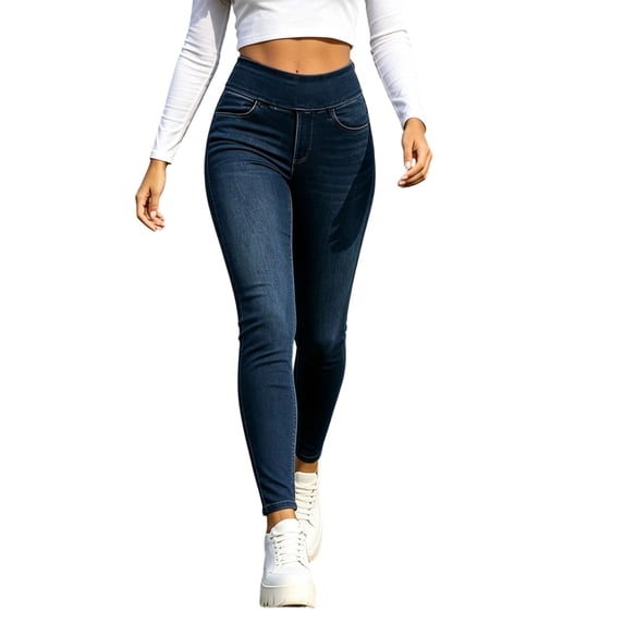 Womens High Waist Skinny Four Pocket Stretch Denim Jeans For Fashion Everyday Wear Denim Pants For Women