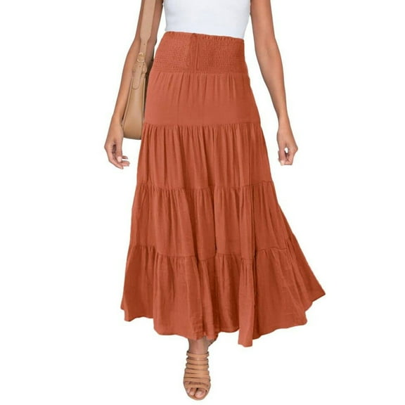 Womens High Waist Skirt Solid Dress Elastic Waist Elegant Skirt Tan Skirt Pleated Tennis Skirts for Women Table Skirts for Rectangle Tables 8ft Pencil Skirts for Women plus Size Midi Skirt Midi Skirt